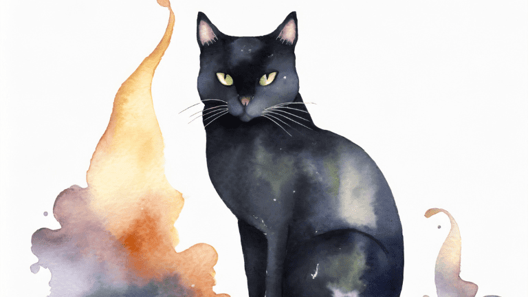 スピリチュアルな雰囲気の黒猫