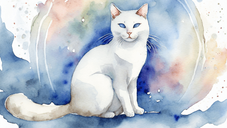 スピリチュアルな雰囲気の白猫